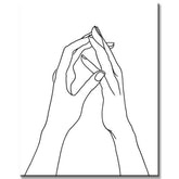 Painting by Numbers Line Drawing Art Silhouette Hands I